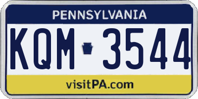 PA license plate KQM3544