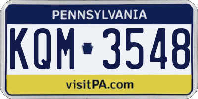 PA license plate KQM3548