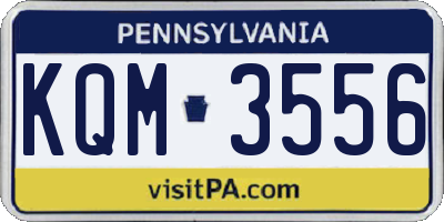 PA license plate KQM3556