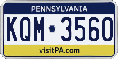PA license plate KQM3560