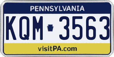 PA license plate KQM3563