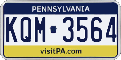 PA license plate KQM3564