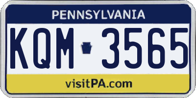 PA license plate KQM3565