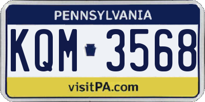 PA license plate KQM3568