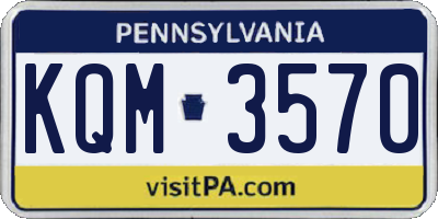 PA license plate KQM3570