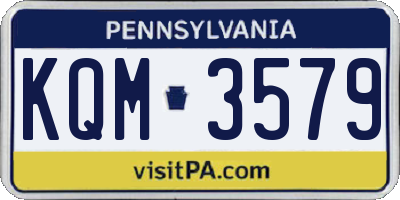 PA license plate KQM3579