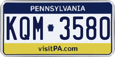 PA license plate KQM3580