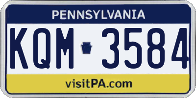 PA license plate KQM3584