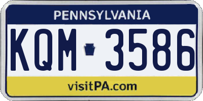 PA license plate KQM3586