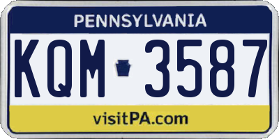 PA license plate KQM3587