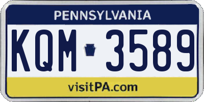 PA license plate KQM3589