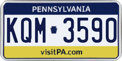 PA license plate KQM3590