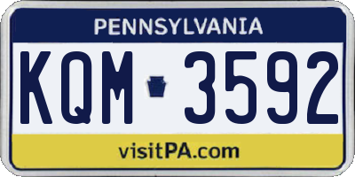 PA license plate KQM3592