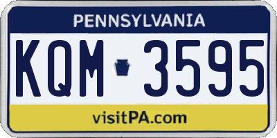 PA license plate KQM3595