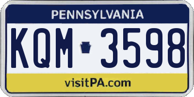 PA license plate KQM3598