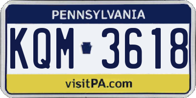 PA license plate KQM3618
