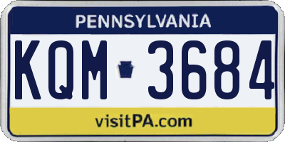 PA license plate KQM3684