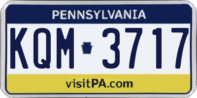 PA license plate KQM3717