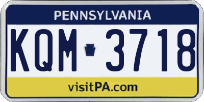 PA license plate KQM3718