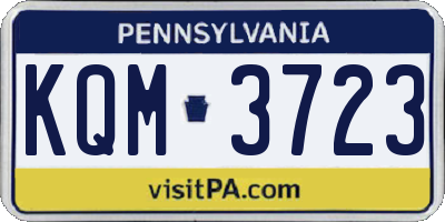 PA license plate KQM3723