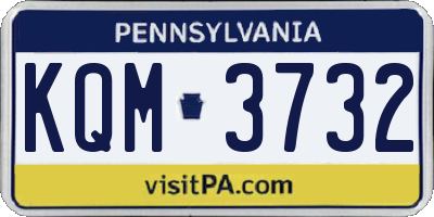 PA license plate KQM3732
