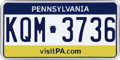PA license plate KQM3736