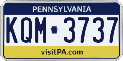 PA license plate KQM3737