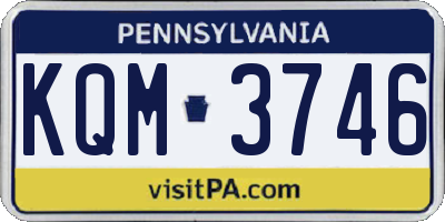 PA license plate KQM3746