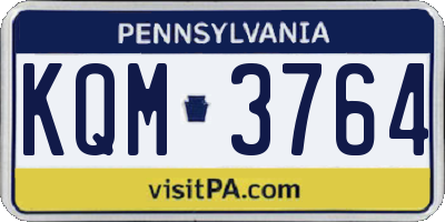 PA license plate KQM3764