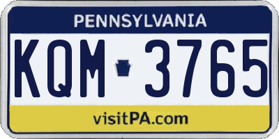 PA license plate KQM3765