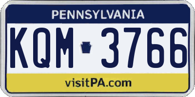 PA license plate KQM3766