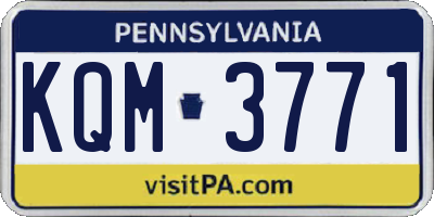 PA license plate KQM3771