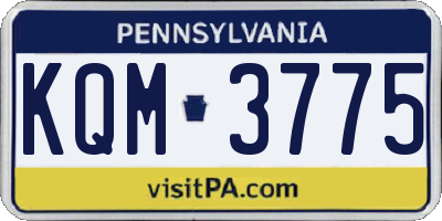 PA license plate KQM3775