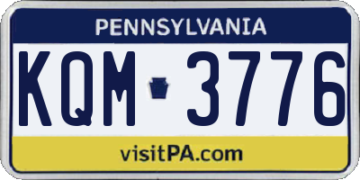 PA license plate KQM3776