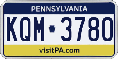 PA license plate KQM3780