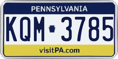 PA license plate KQM3785