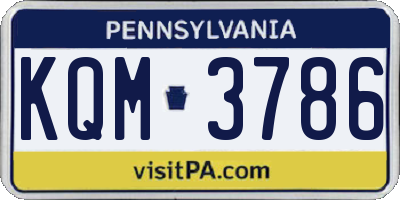 PA license plate KQM3786