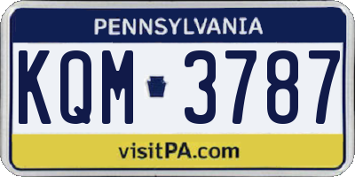 PA license plate KQM3787