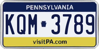 PA license plate KQM3789