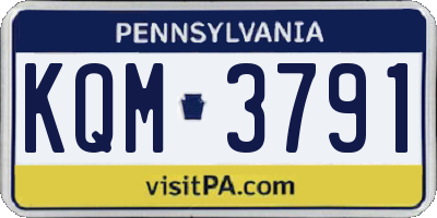 PA license plate KQM3791