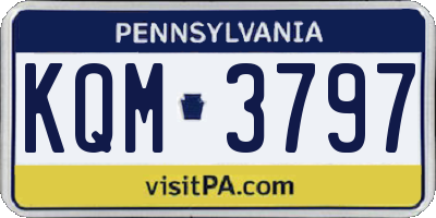 PA license plate KQM3797