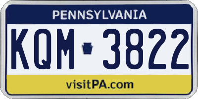 PA license plate KQM3822