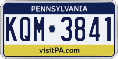 PA license plate KQM3841