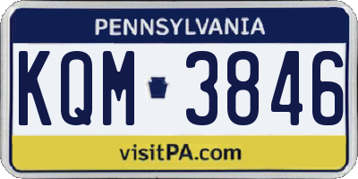 PA license plate KQM3846