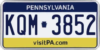 PA license plate KQM3852