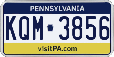 PA license plate KQM3856