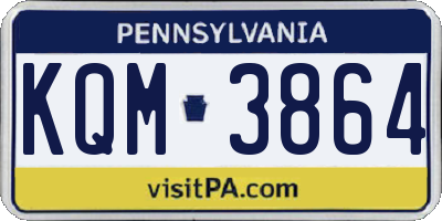 PA license plate KQM3864