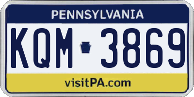 PA license plate KQM3869