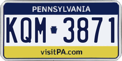 PA license plate KQM3871