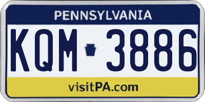 PA license plate KQM3886
